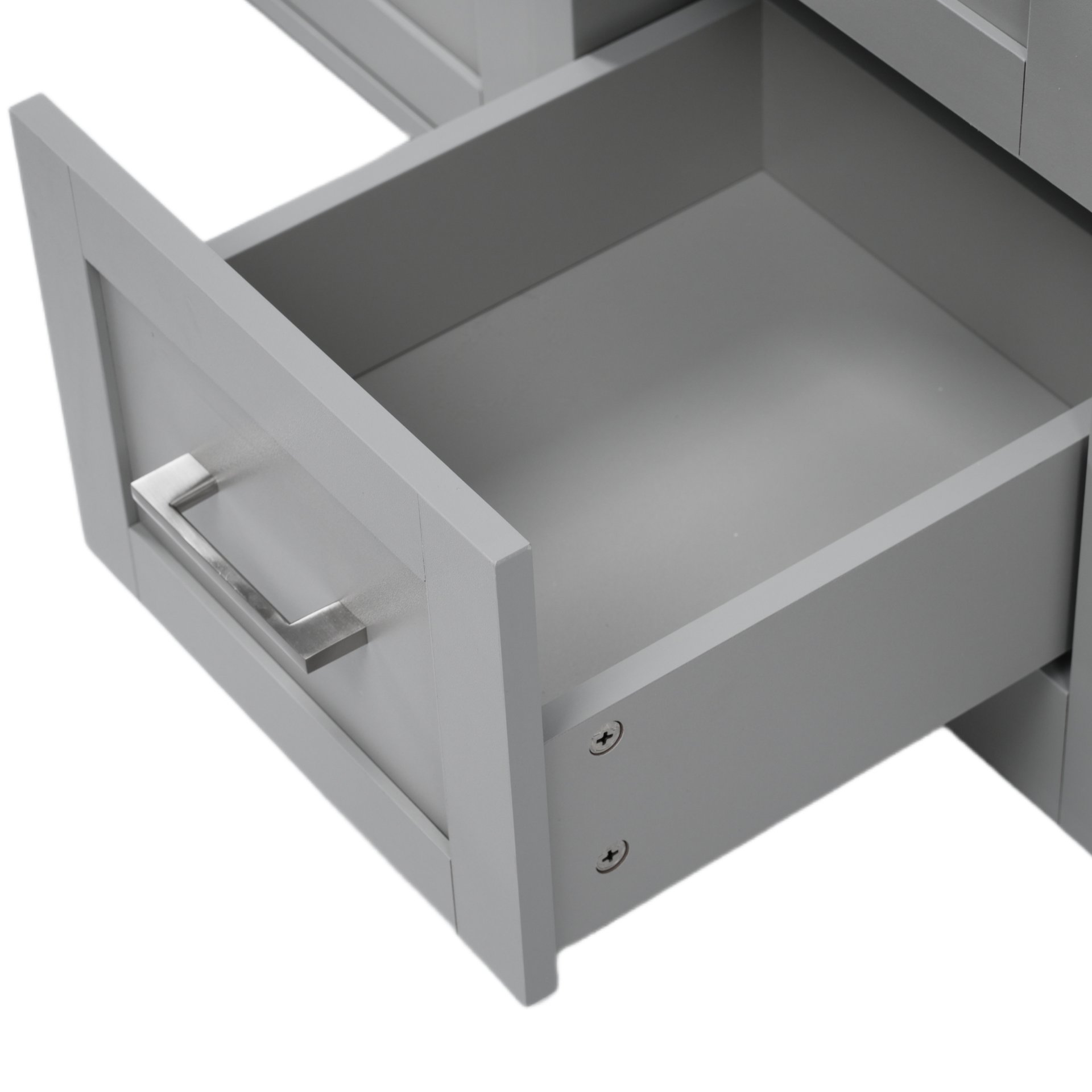 Double Sink Bathroom Vanity With Quartz Countertop, Adjustable Shelves, 3 Drawers - Gray - Image 17