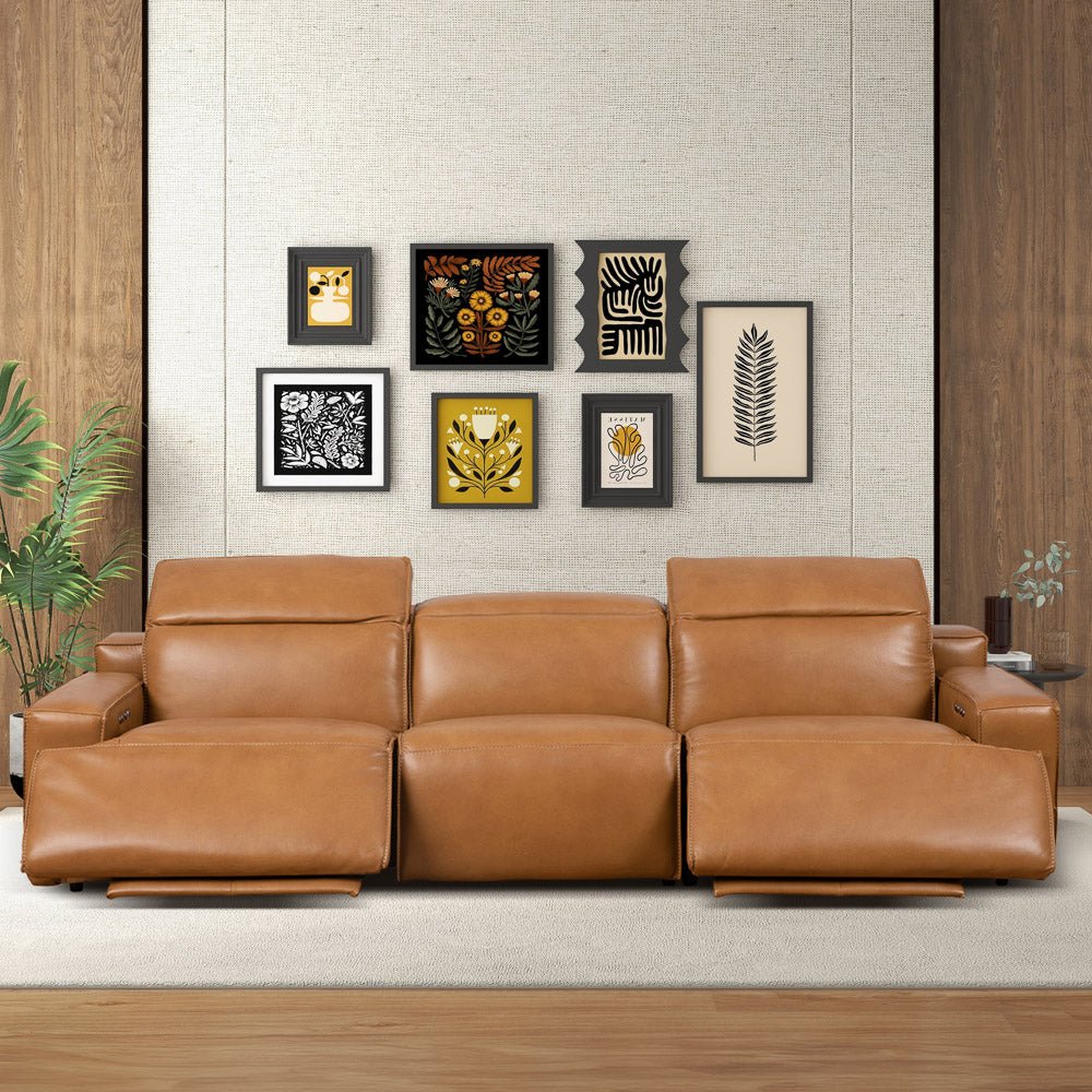 Urbana - Triple Power Recliner Sofa - Tan - Image 4
