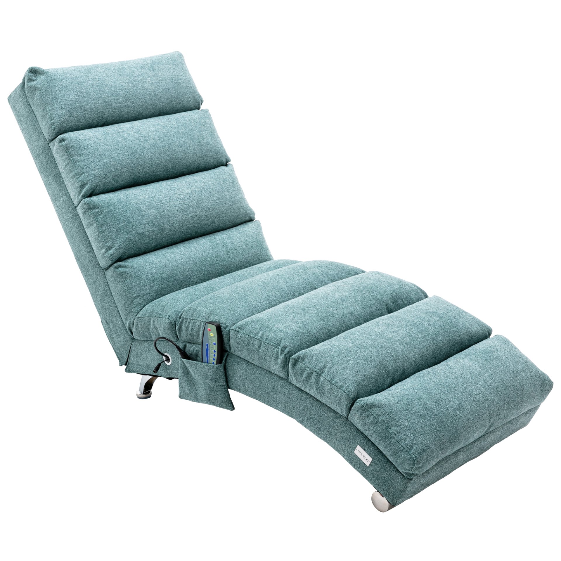 Ergonomic Electric Massage Chaise Lounge With Remote Control, 5 Modes For Relaxation - Teal - Image 15