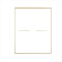 Double Sliding Shower Door, Semi Frameless Bypass Bathroom Sliding Door With 1 / 4" (6Mm) Tempered Glass For Walk In Shower - Brushed Gold