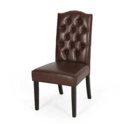 Harriet - Tufted Dining Chair With Button Tufting And Diamond Stitching - Dark Brown