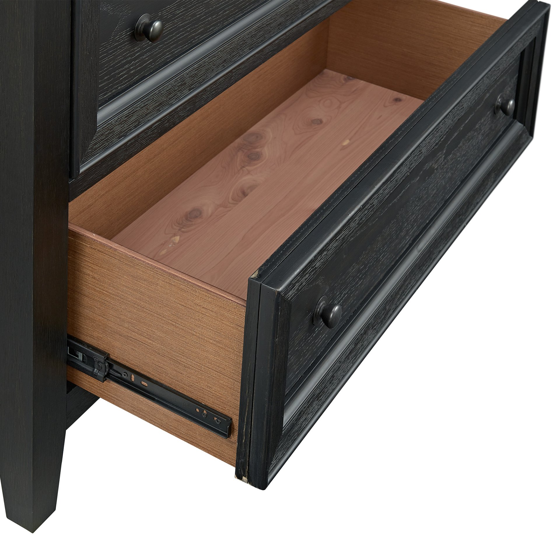6 Drawer Chest With Knobs And Smooth Slides - Black - Image 7
