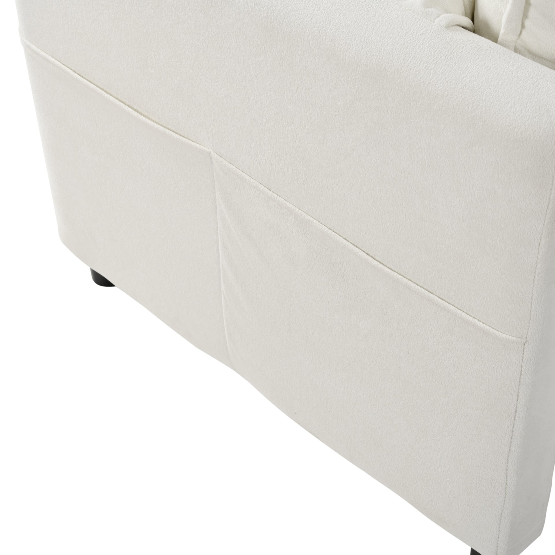 Deep Seat Sectional Cloud Sofa With 2 Ottomans & Soft Pillows, Modular Loveseat For Living Room - Beige Chenille 75.59X57.48X33.46 Inches - Image 15