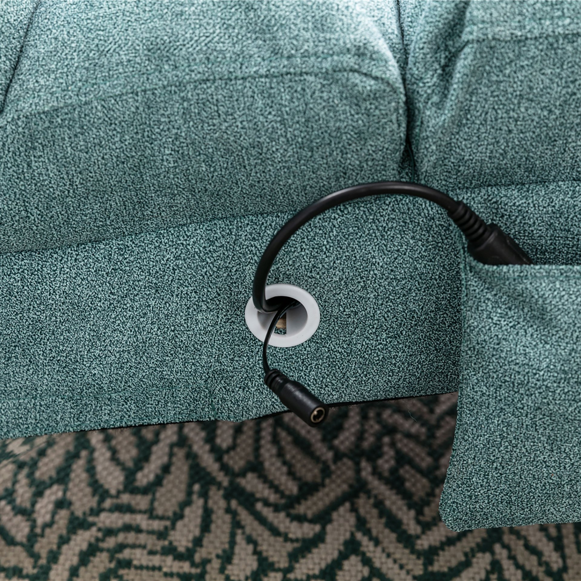 Ergonomic Electric Massage Chaise Lounge With Remote Control, 5 Modes For Relaxation - Teal - Image 12