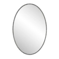 Art Oval Retro Mirror, Wall Hanging For Bathroom, Bedroom - Silver