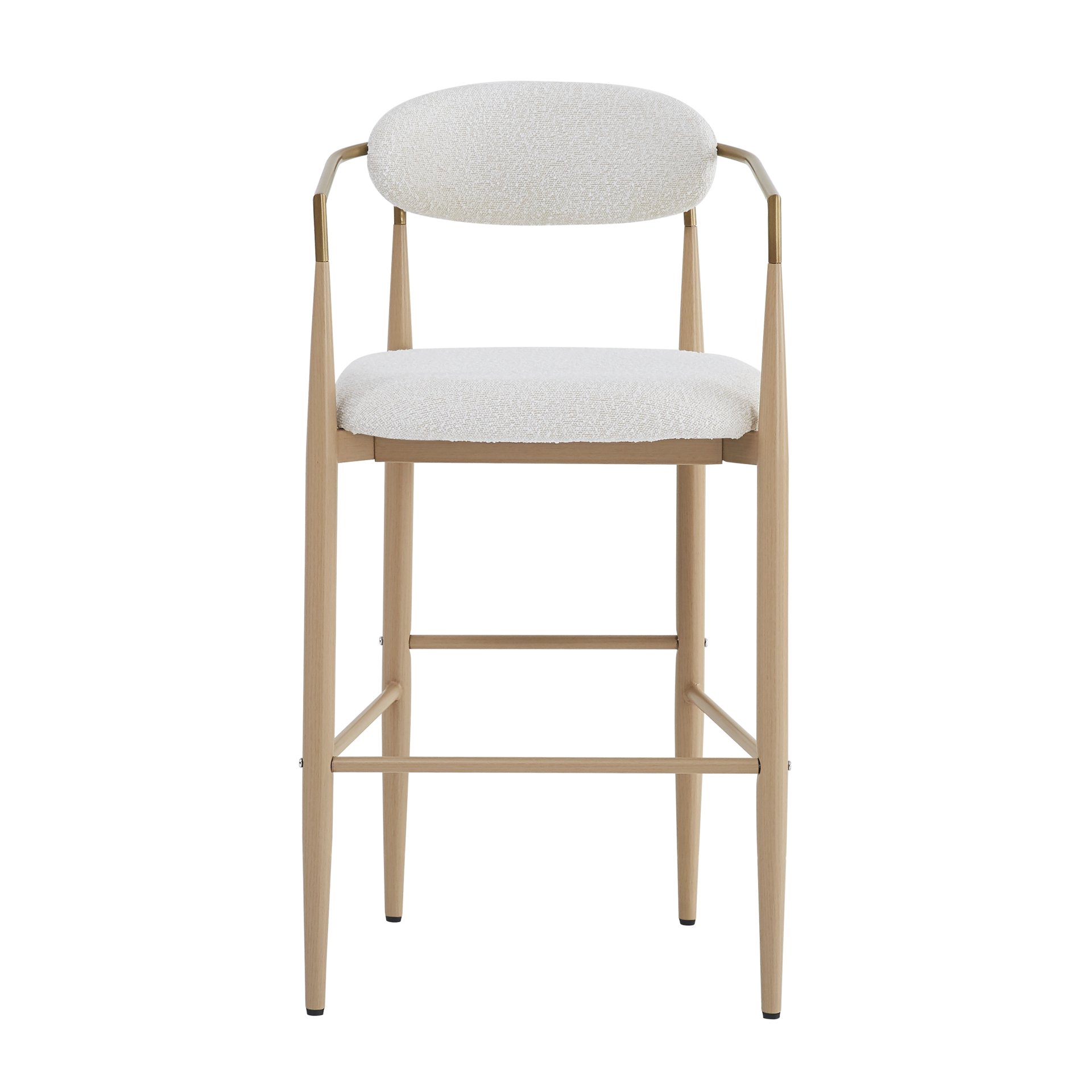 Upholstered Barstools & Back For Kitchen Island (Set of 2) - Beige - Image 5