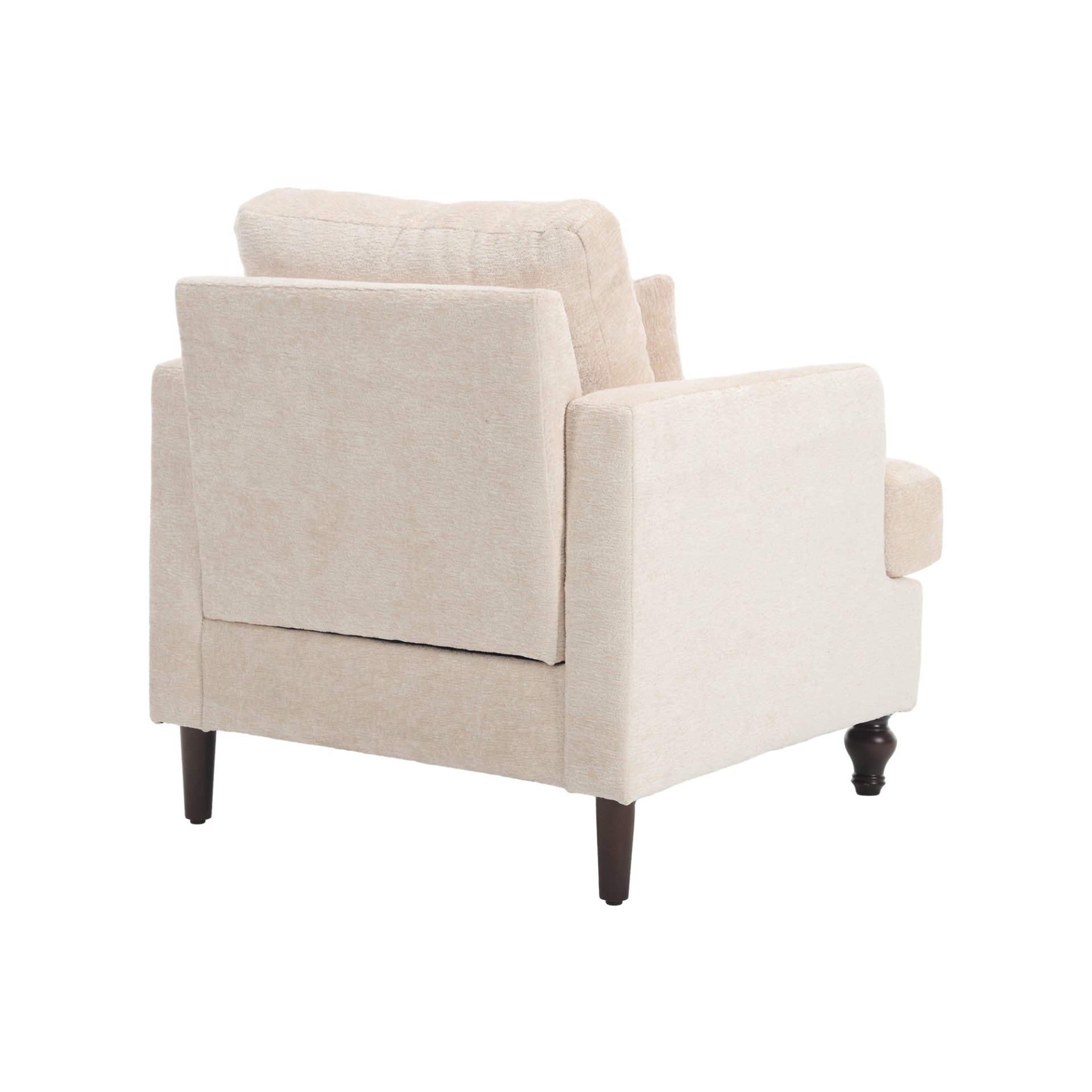 Modern Accent Lounge Chair With Tufted Club Design - Beige - Image 11