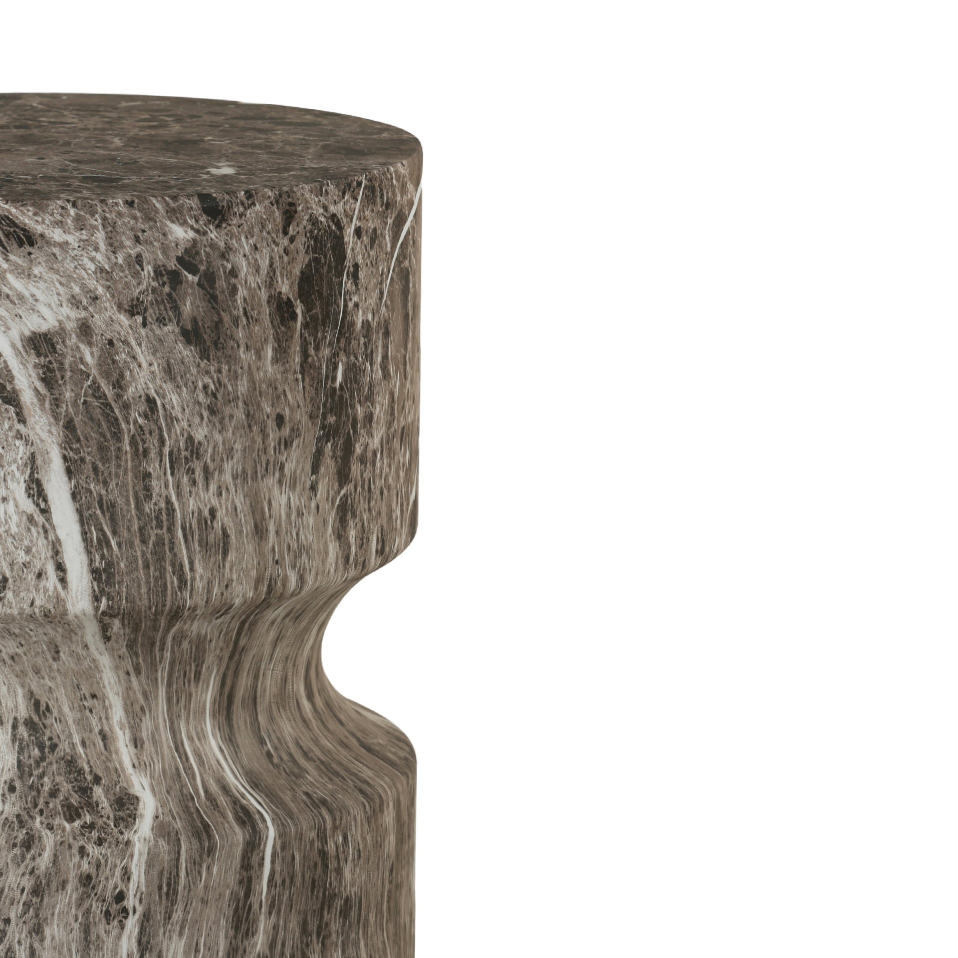 Outdoor Geometric Round End Table - Marble - Image 5