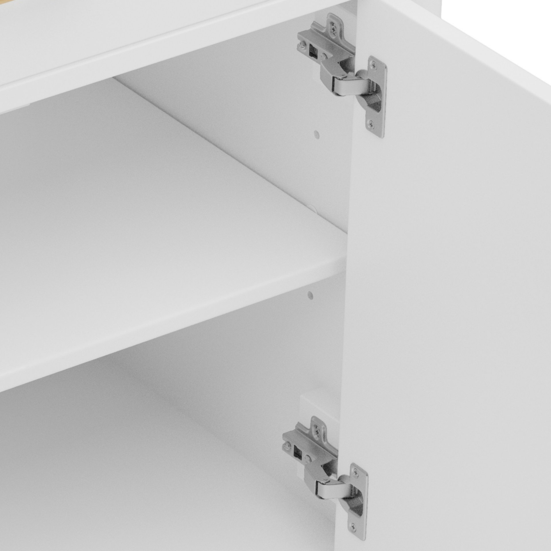 Bathroom Vanity With Sink, Soft Close Doors And Adjustable Shelf, Curved Profile Design - White - Image 14