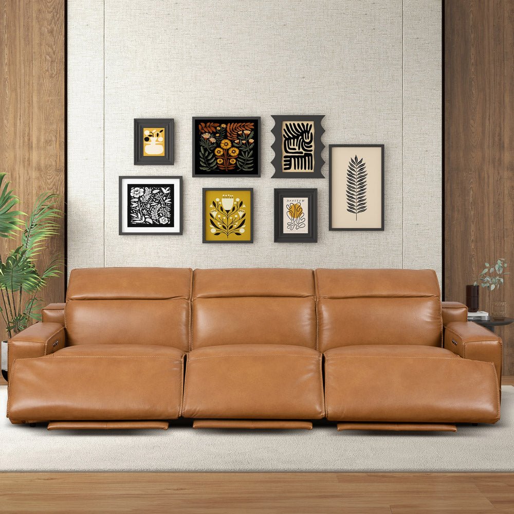 Urbana - Triple Power Recliner Sofa - Tan - Image 2
