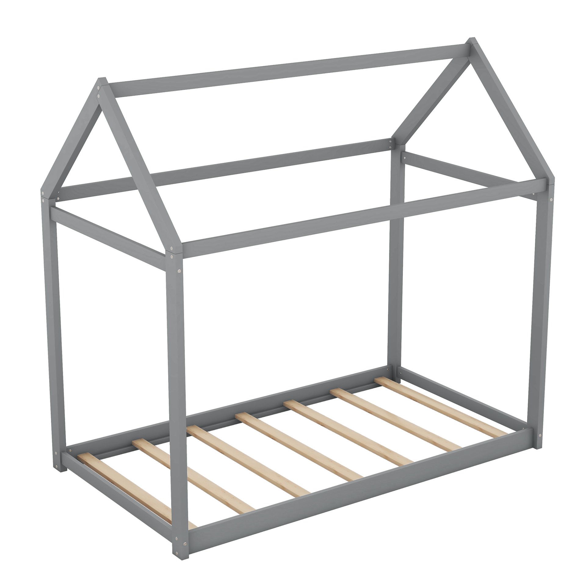 Twin Size House Shape Bed - Gray - Image 8