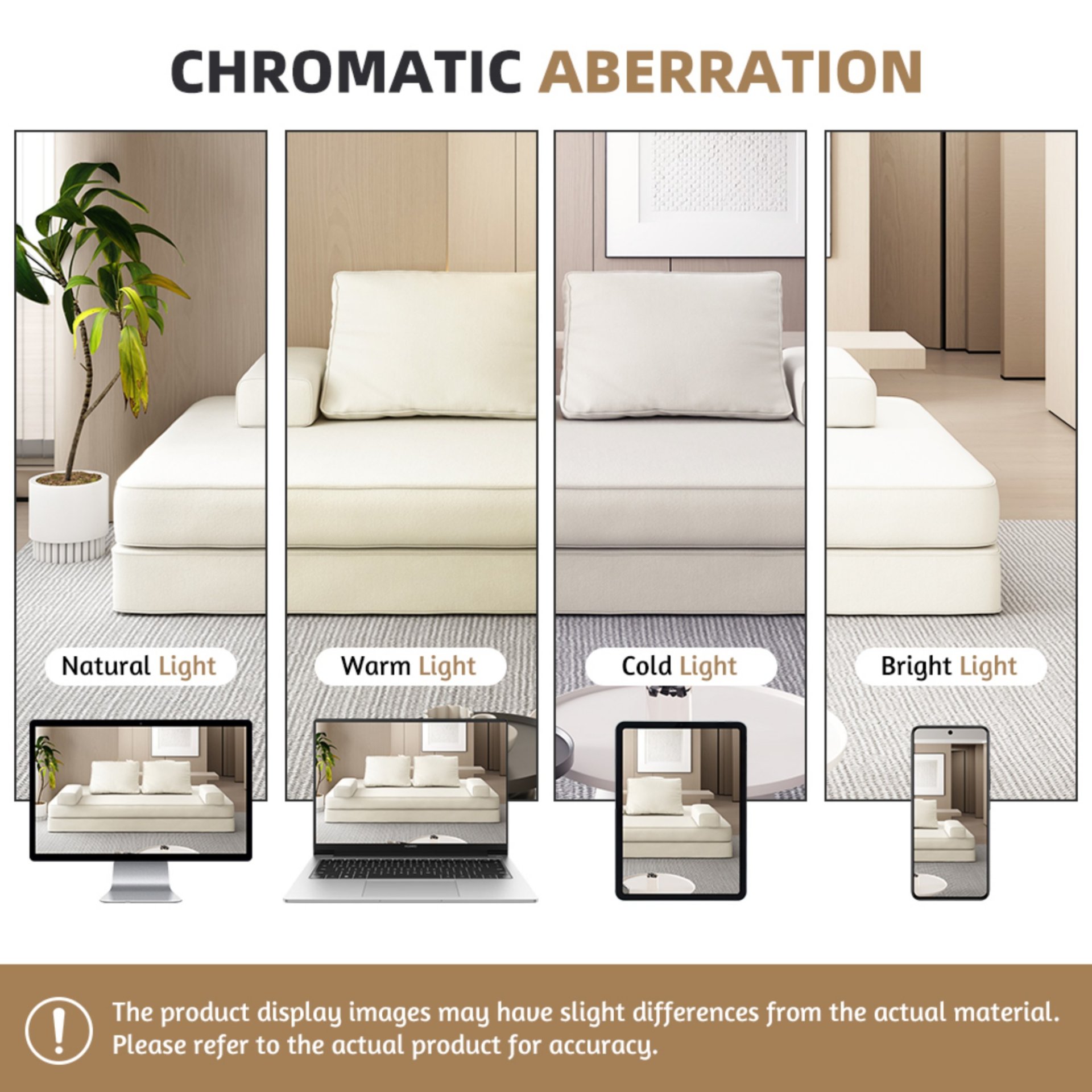 Multifunctional Convertible Sofa Bed With 2 Tumbler Backrests And 2 Pillows, Diy Modern Upholstered Couch - Beige - Image 15