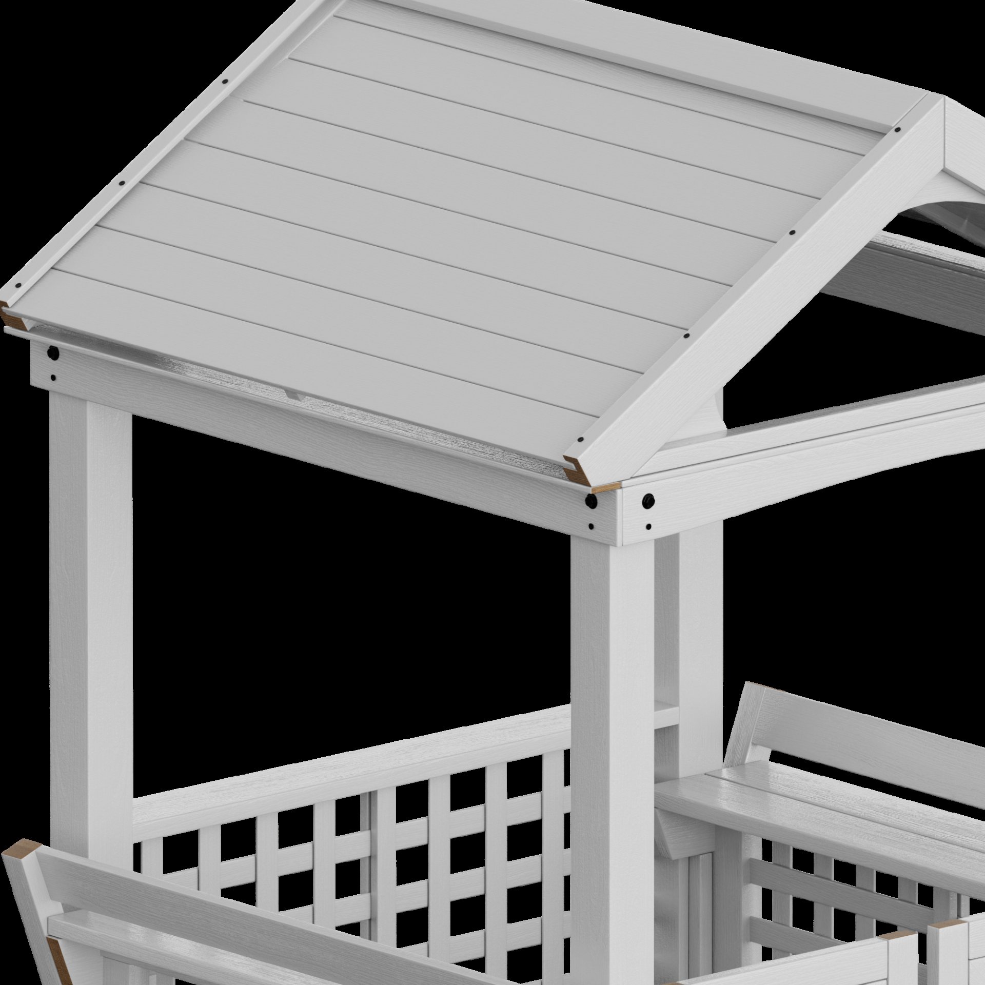 Outdoor Wooden Playhouse With Bench And Door - White - Image 5