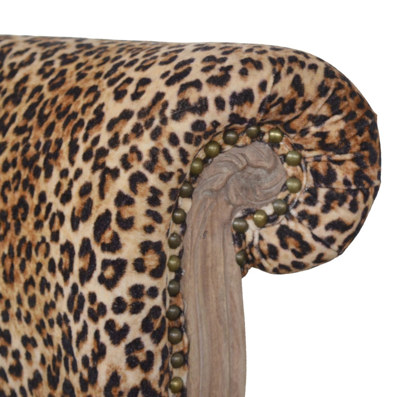 Leopard Print Studded Chair - Brown - Image 6