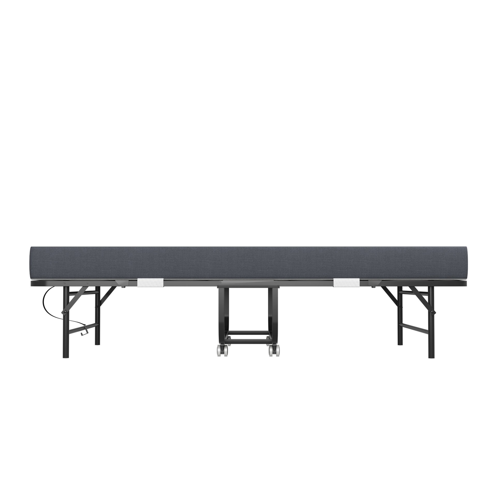 Twin Folding Bed With Memory Foam Mattress Portable Rollaway Bed Sturdy Metal Frame - Brushed Nickel - Image 17