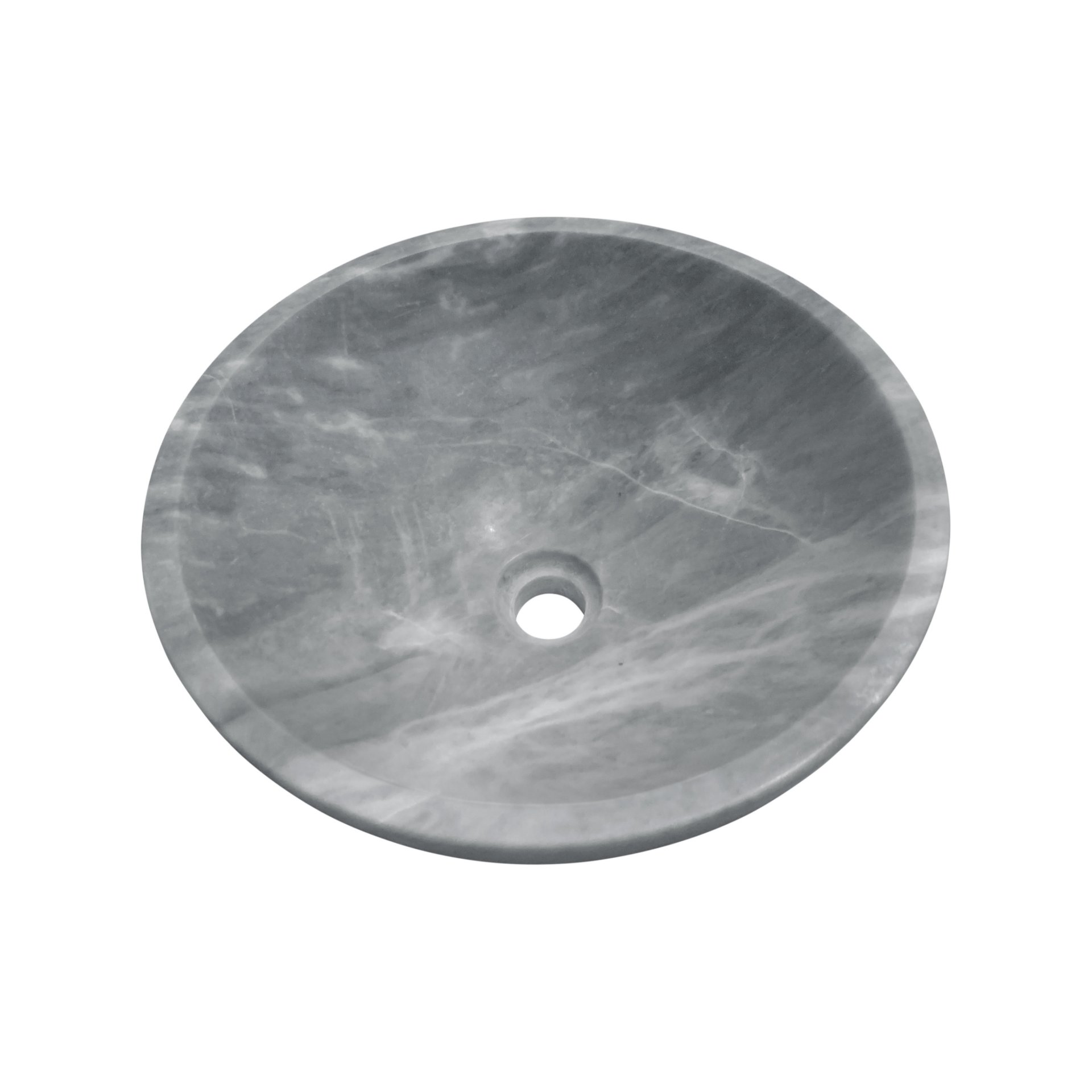 Bathroom Vessel Sink, Semi Polished Surface, Genuine Real Marble - Gray - Image 9