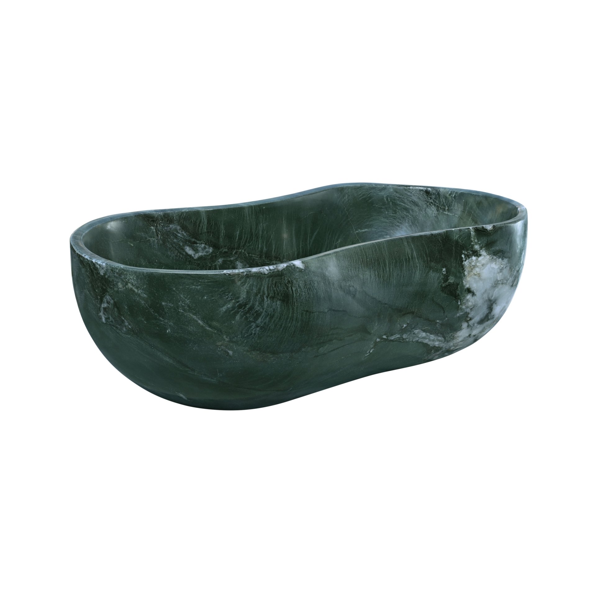 Bathroom Vessel Sink, Wavy Design, Semi Polished Surface - Green - Image 10