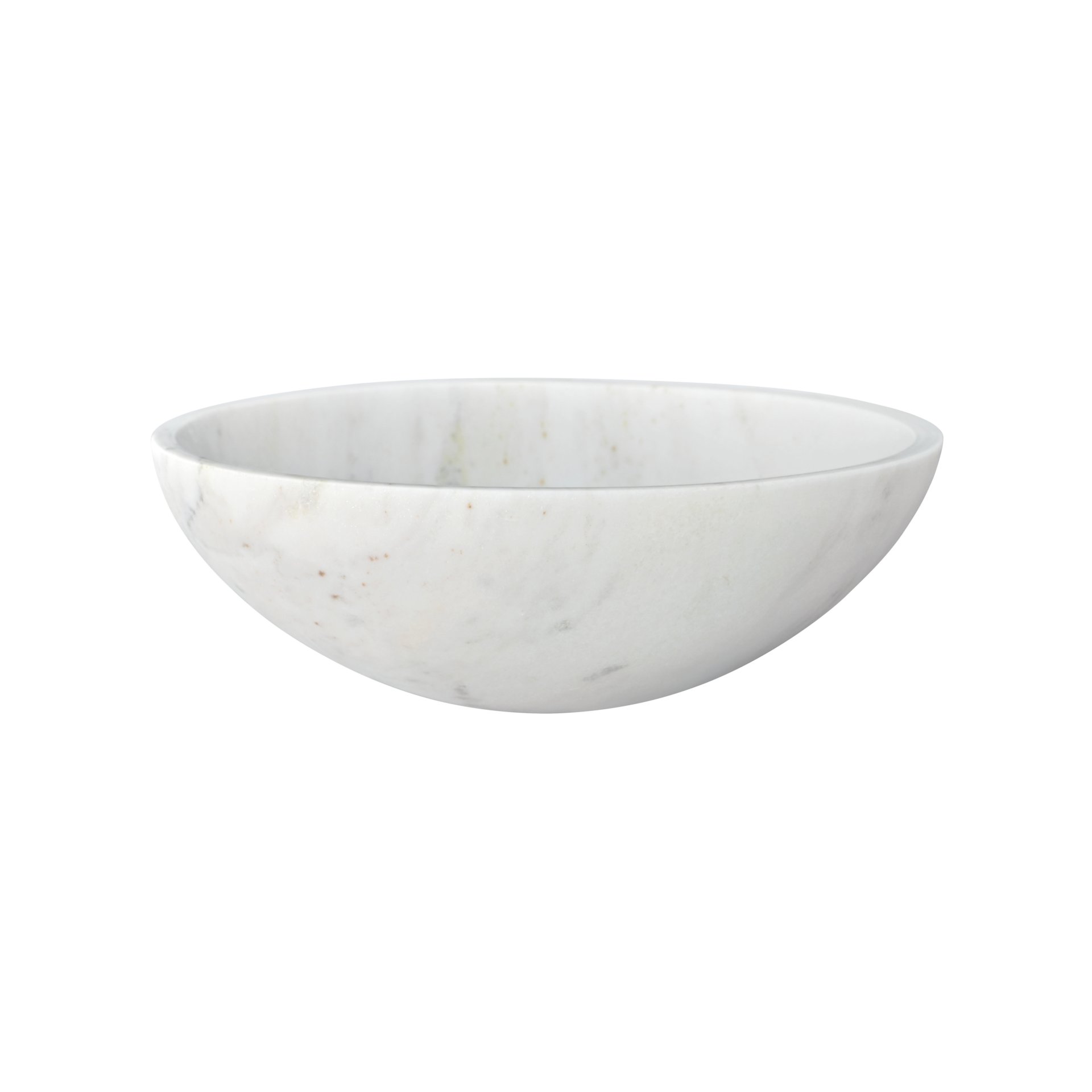 Bathroom Vessel Sink, Semi Polished Surface, Genuine Real Marble - White / Natural - Image 15