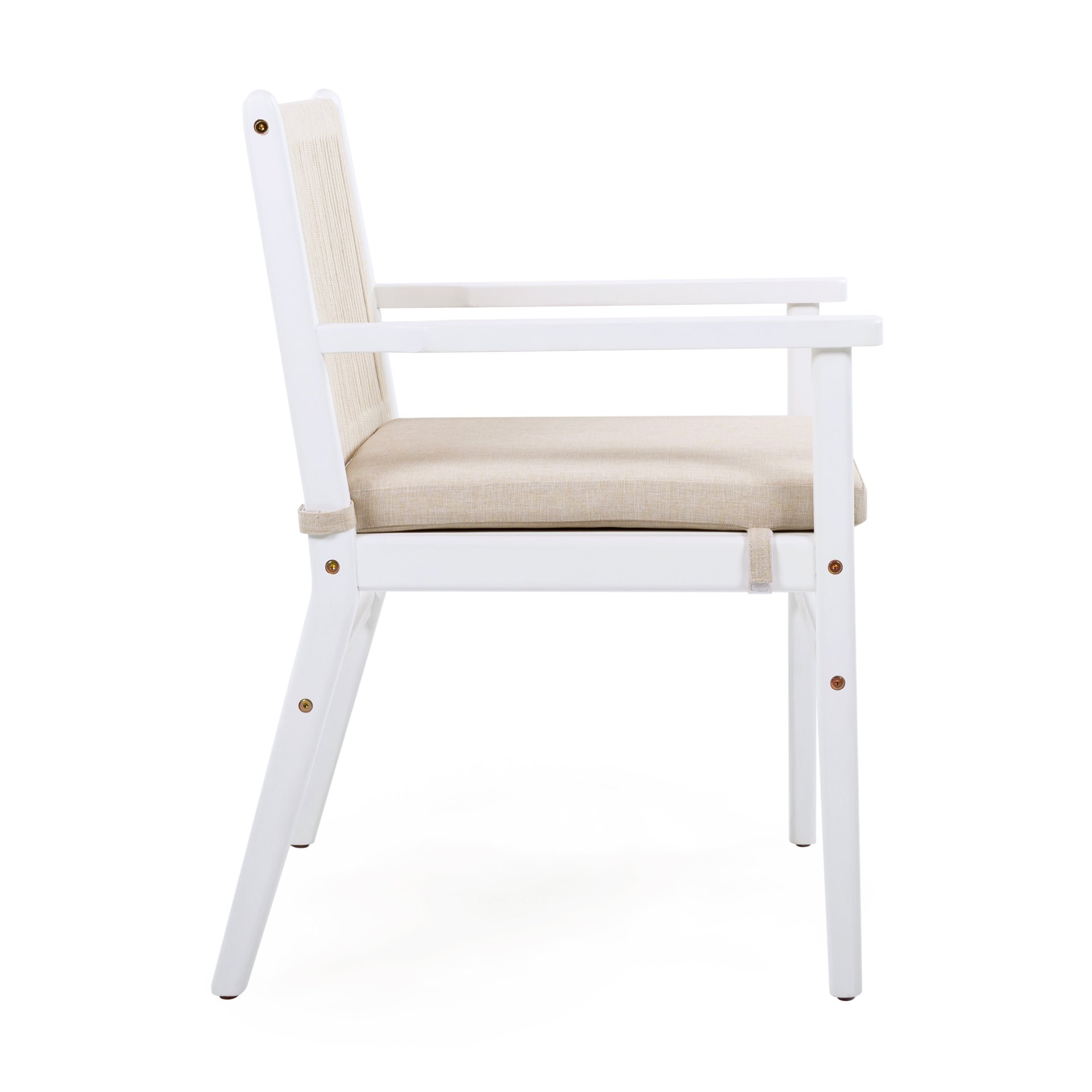 Outdoor Dining Armchair (Set of 2) - Beige / White - Image 9