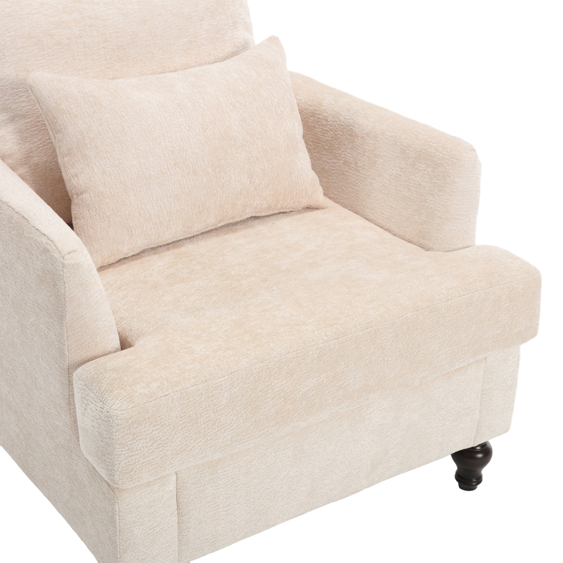 Modern Accent Lounge Chair With Tufted Club Design - Beige - Image 14