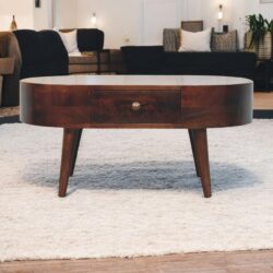 Rounded Coffee Table - Walnut