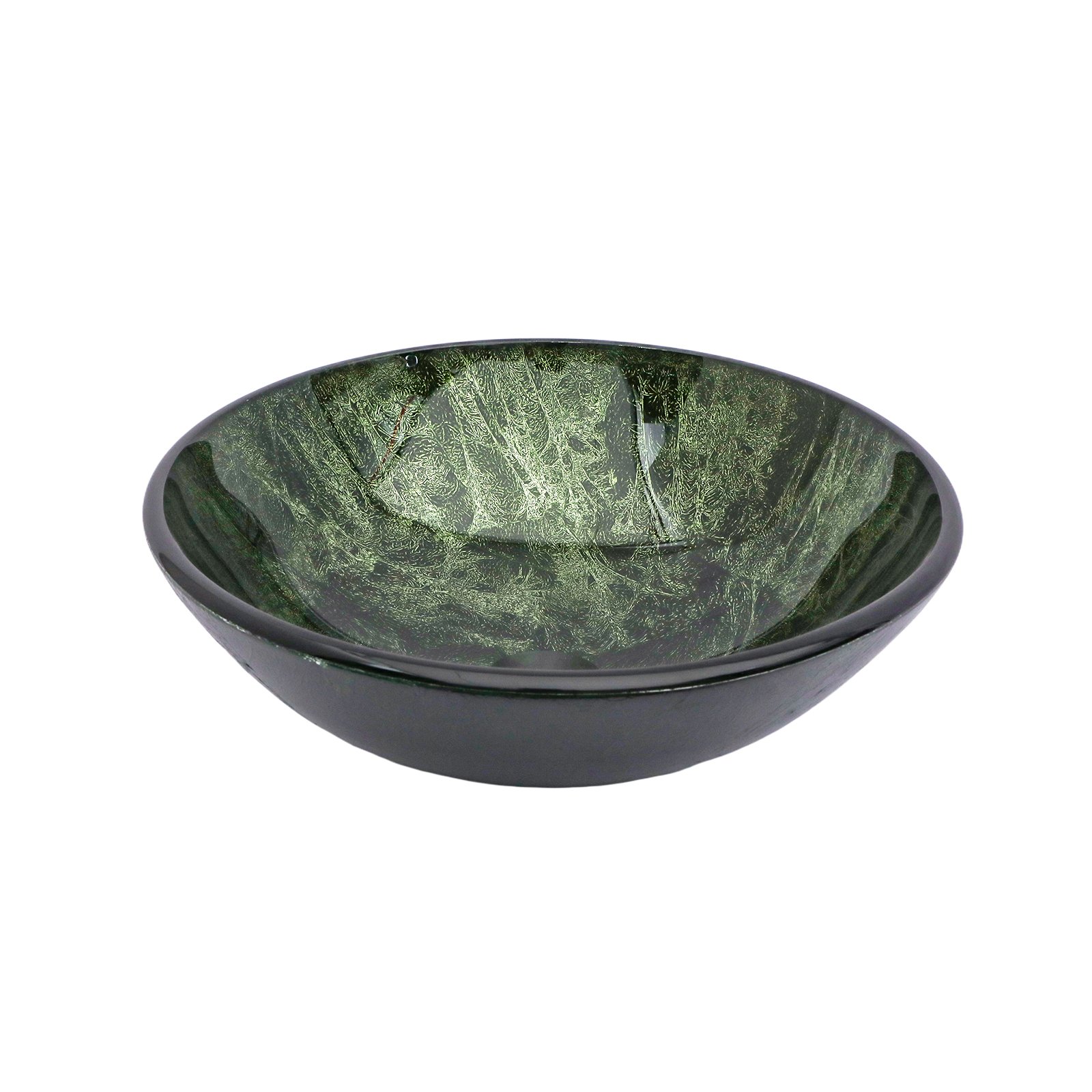 Vessel Sink With Faucet And Pop Up Drain, Natural Marble Texture Bathroom - Green - Image 9