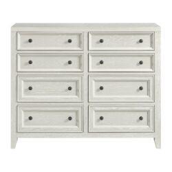 8 Drawer Dresser With Classic Framed Fronts And Smooth Glides - White