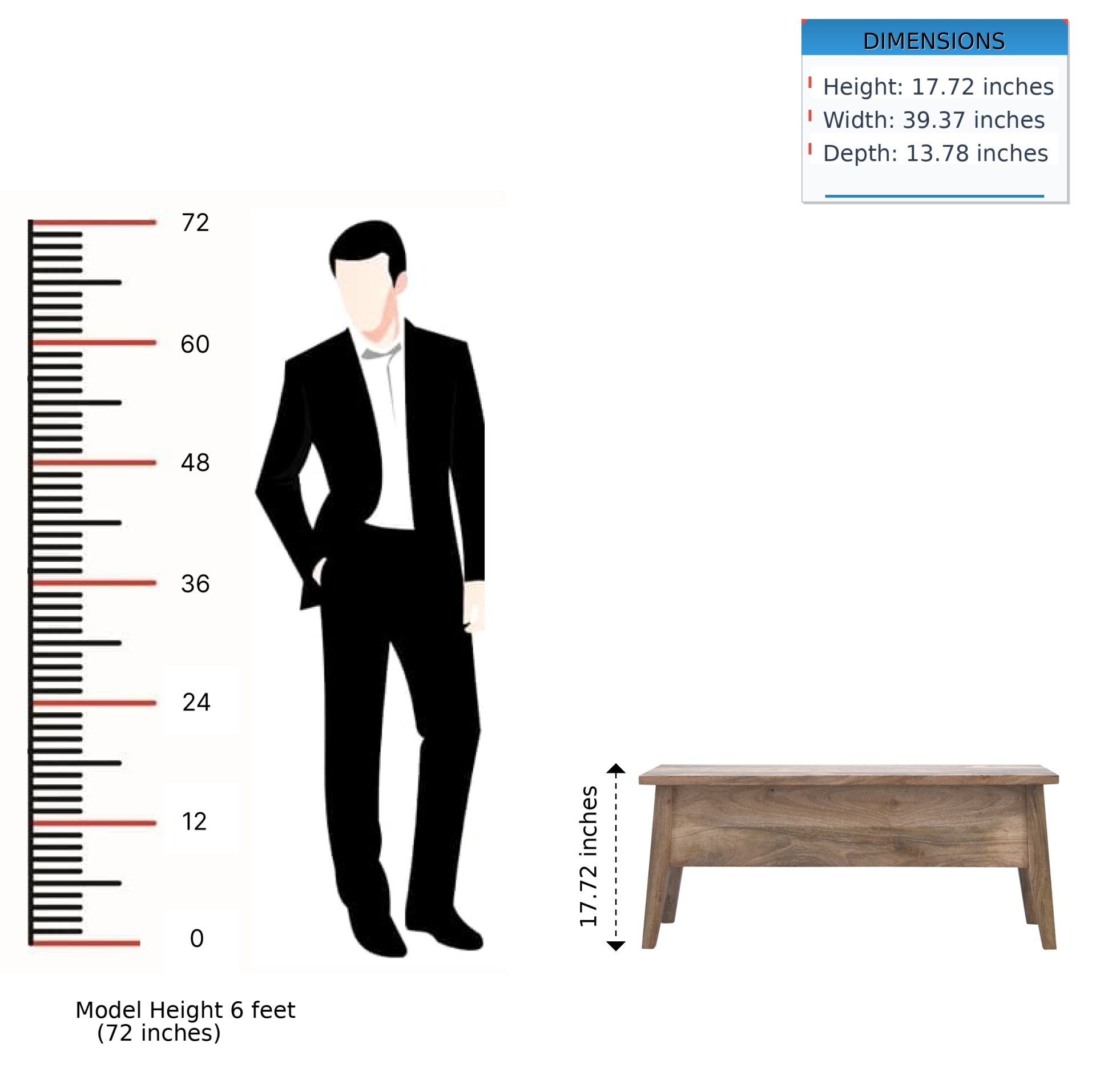 Lid Up Storage Bench - Oak - Image 12