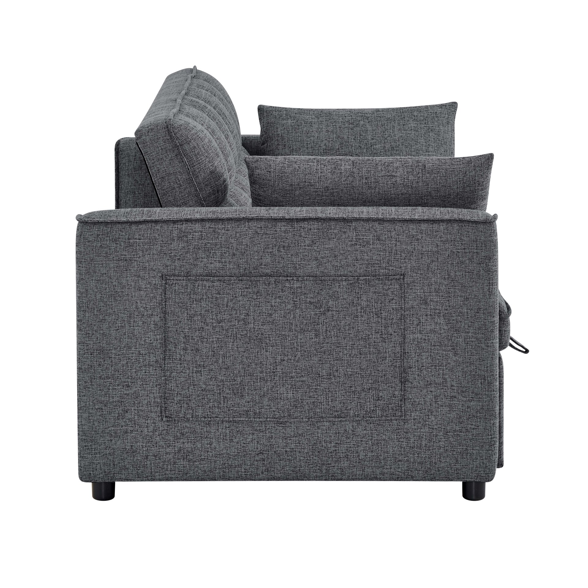 Sienna - Tufted Convertible Sleeper Sofa With Chaise - Gray - Image 7