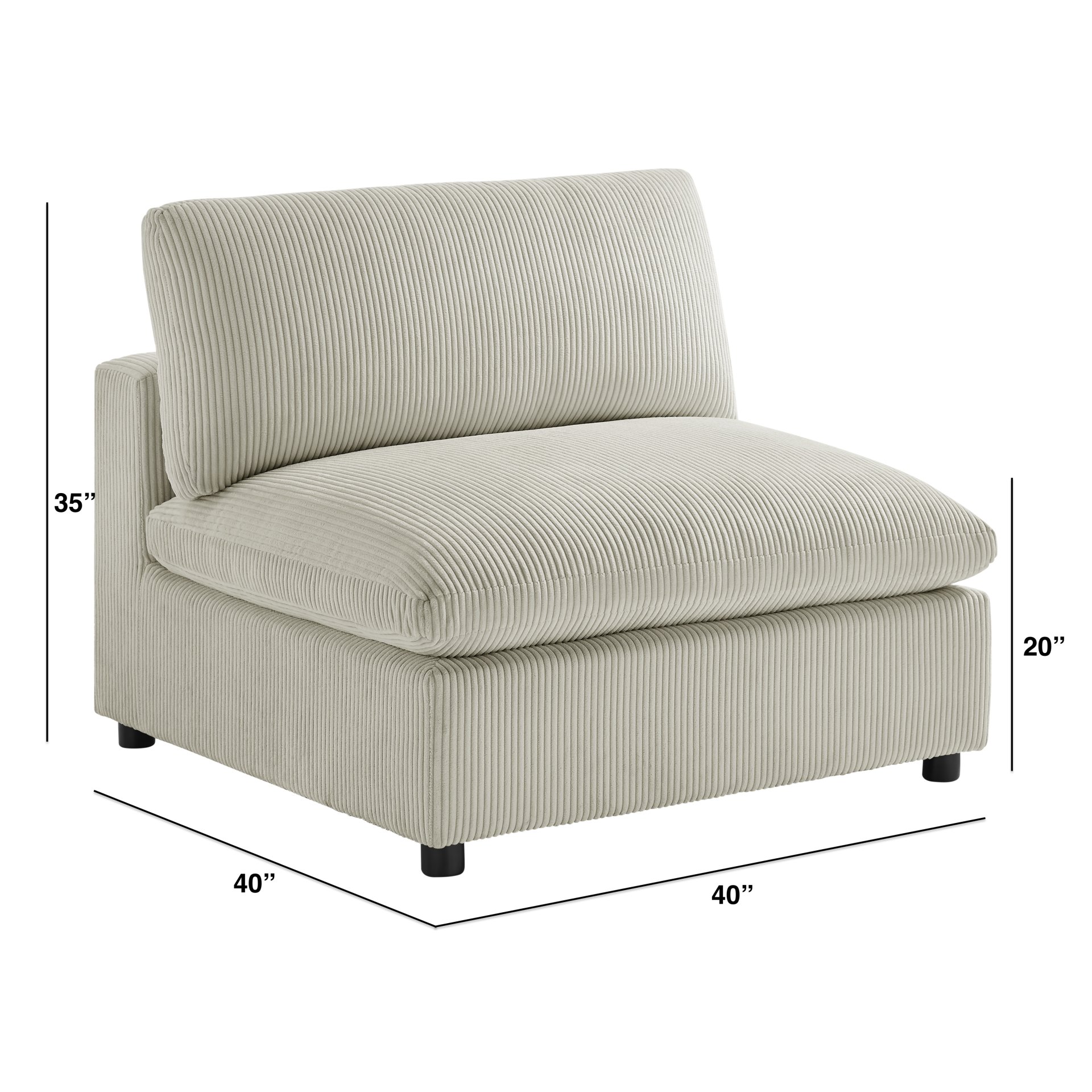 Chelsea - Armless Chair - Beige - Image 3