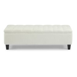 Ottoman Bench With Storage - White