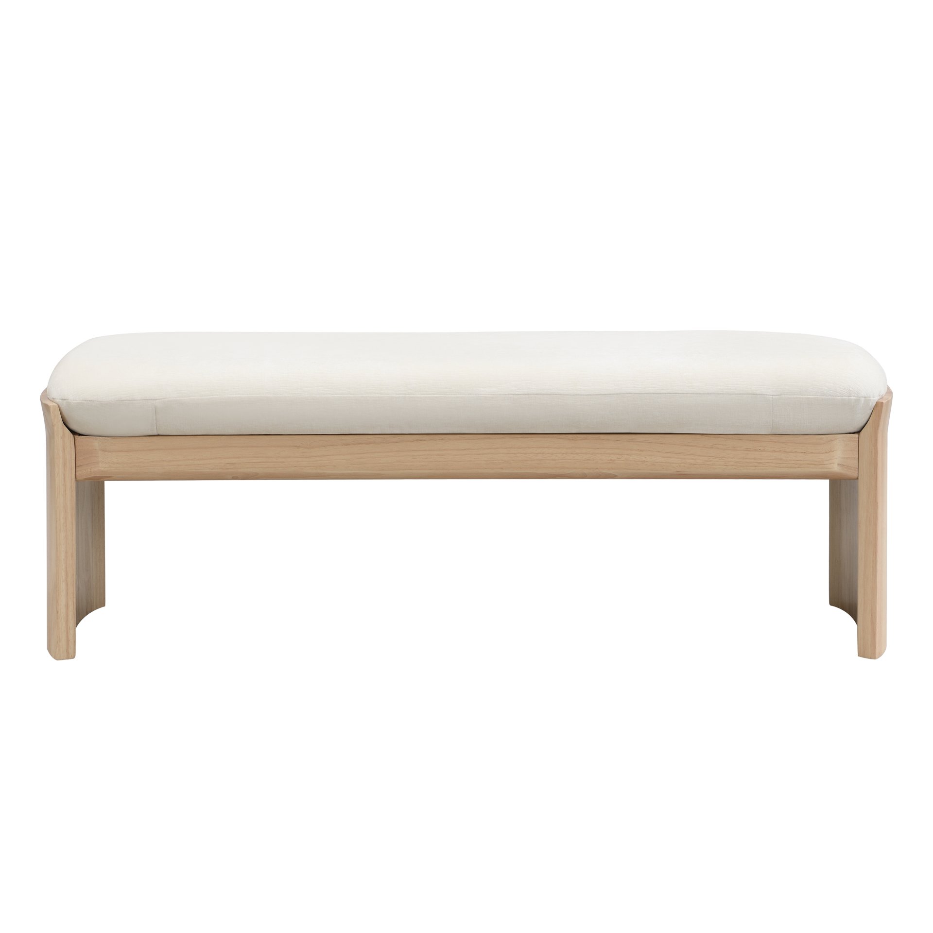 Footstool With Soft Cushion For Living Room - Beige / Natural - Image 4