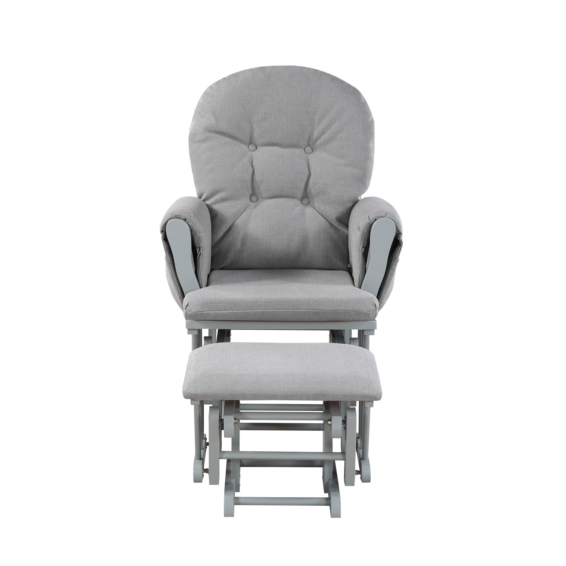 Mason - Glider And Ottoman Gray Wood - Oyster Fabric - Image 2