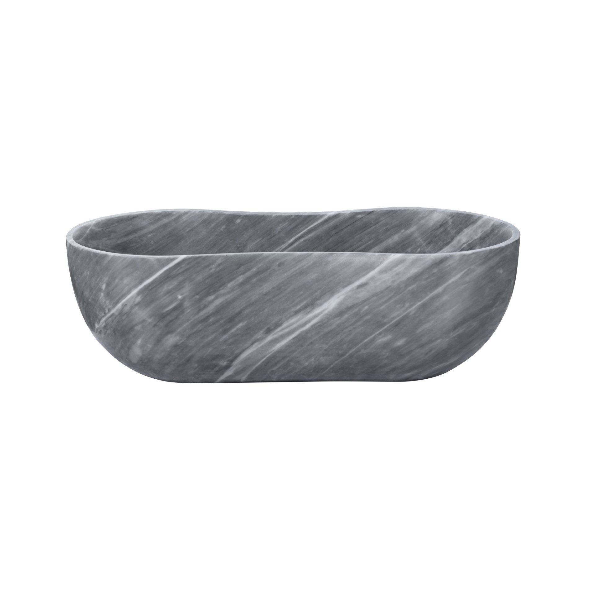 Bathroom Vessel Sink, Wavy Design, Semi Polished Surface - Gray - Image 14