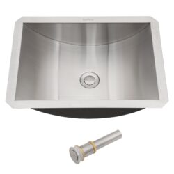 Undermount Bathroom Sink With Pop Up Drain, Durable Material, Easy Clean Nano Finish - Brushed Nickel