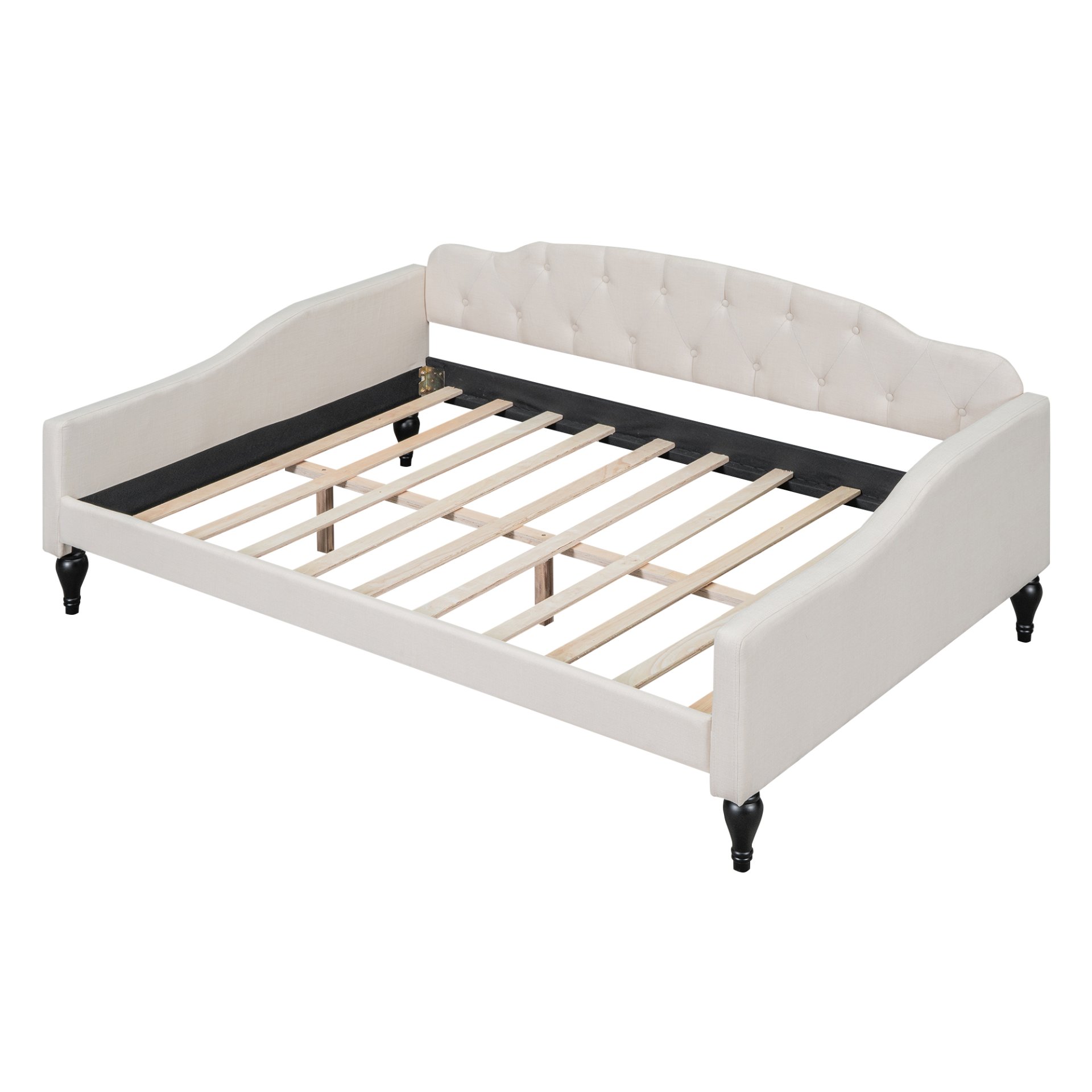 Full Size Upholstered Tufted Daybed - Beige - Image 11