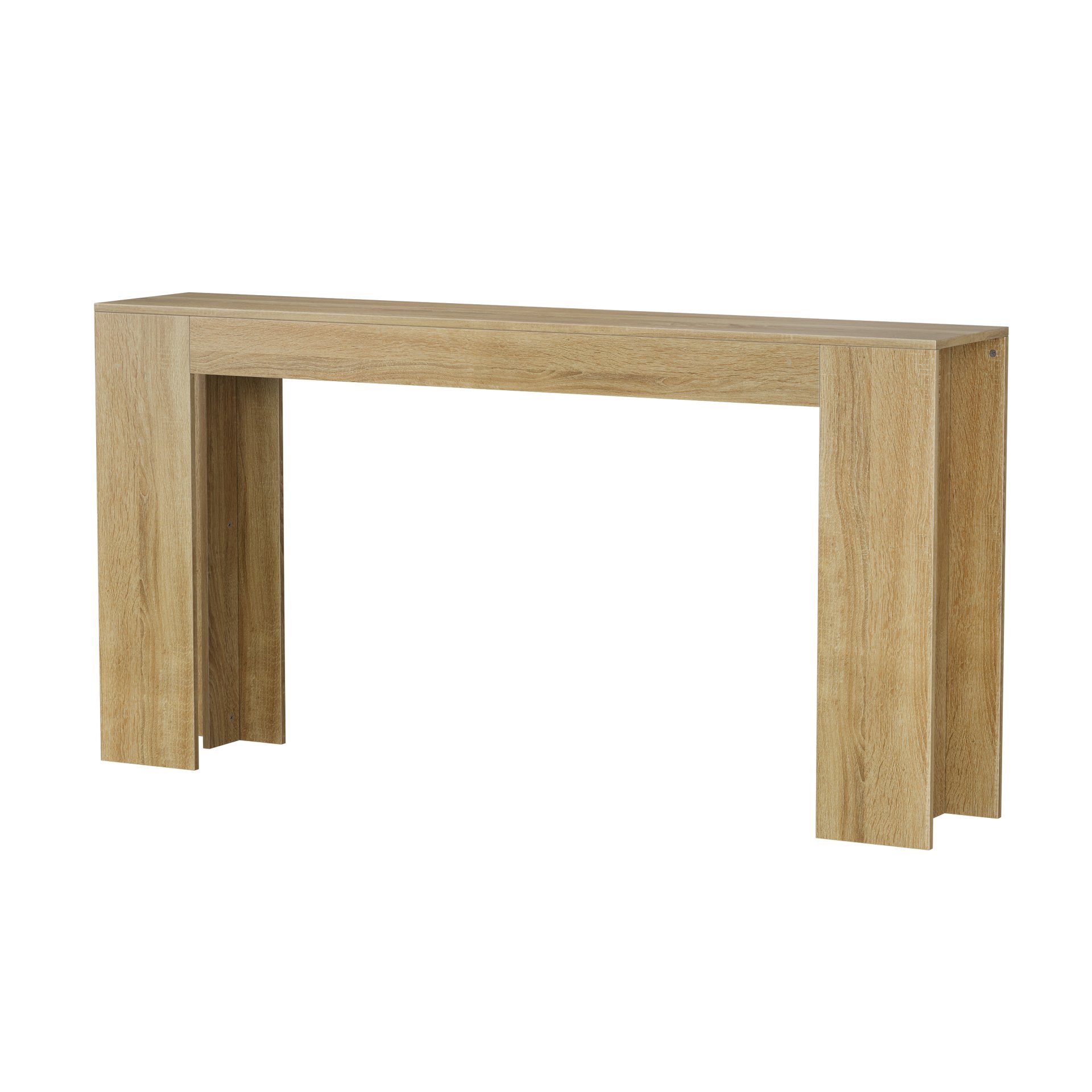 Extra Long Console Table For Narrow Hallways, Living Room - Oak - Image 9