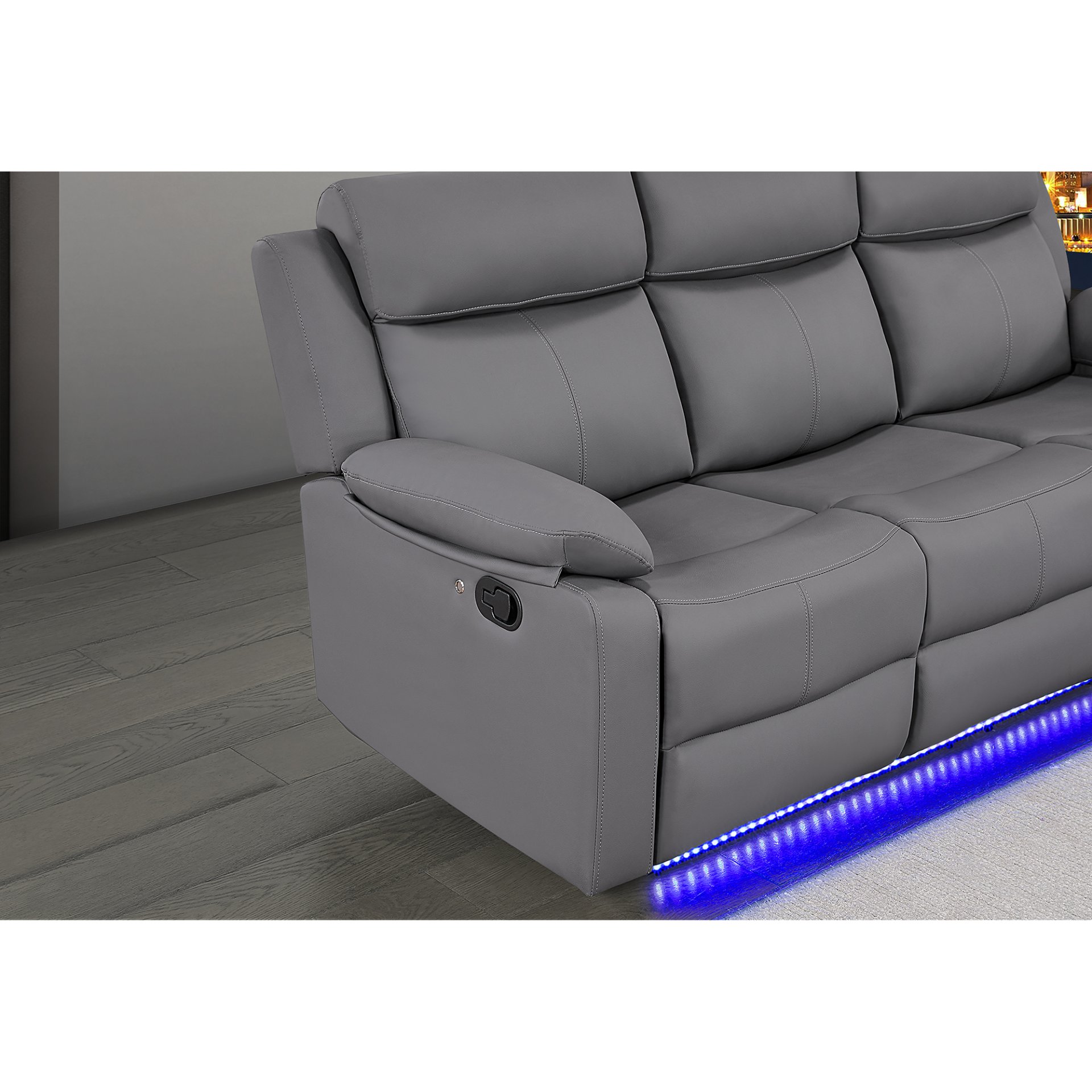 Blanche - Console Reclining Loveseat With LED Lights - Gray - Image 6