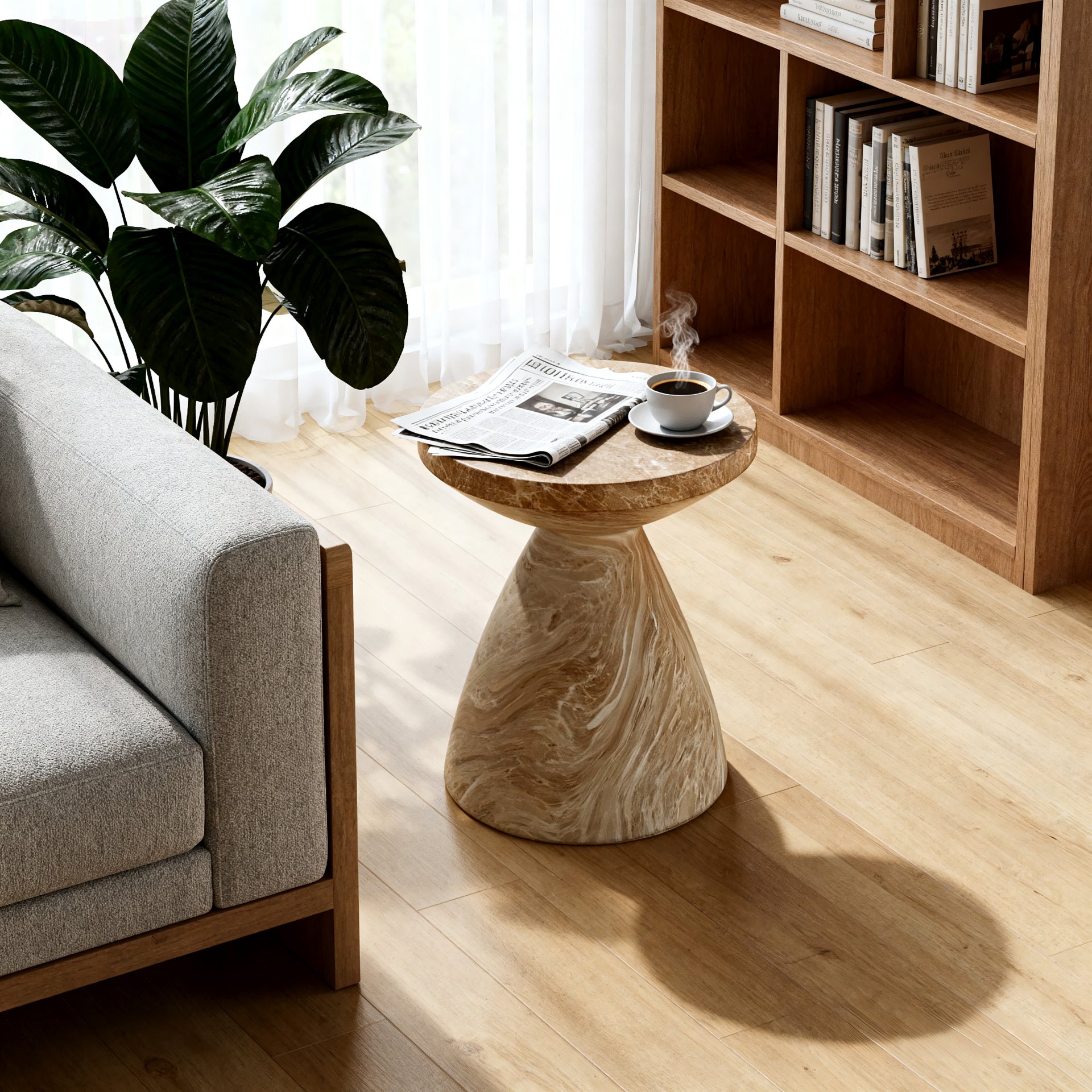 Outdoor Geometric End Table - Marble - Image 2