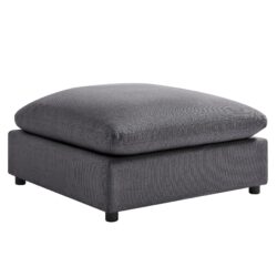 Cassandra - Ottoman With Removable Covers - Charcoal Gray