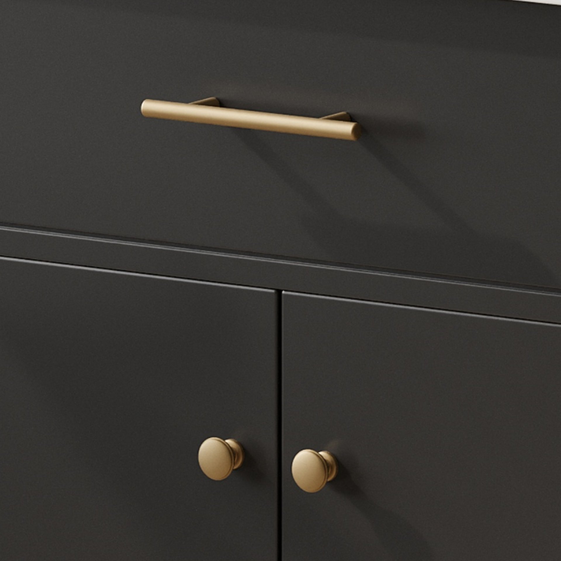 Bathroom Vanity With Sink, Soft Close Doors And Adjustable Shelf, Curved Profile Design - Black - Image 15