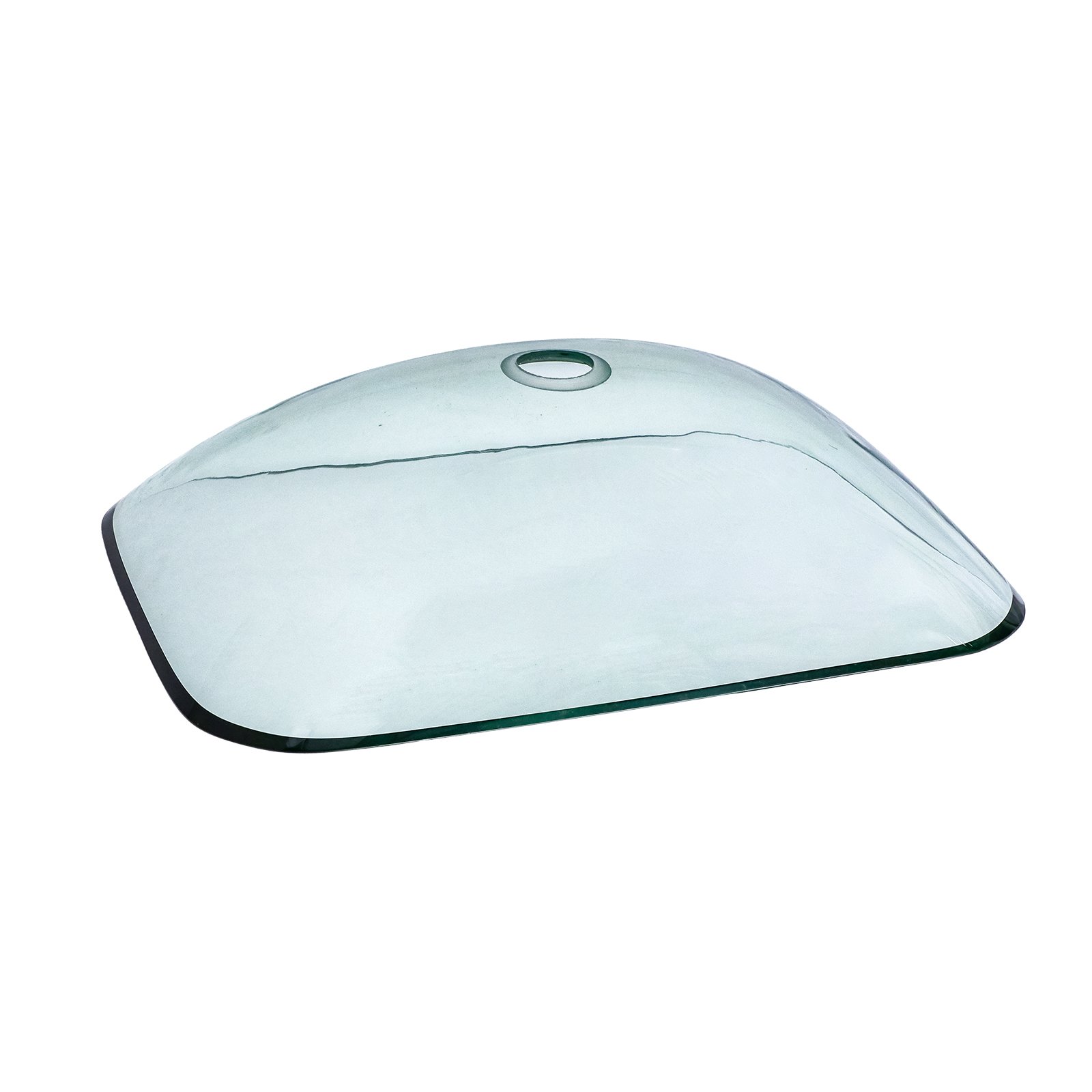 Clear Vessel Sink Rectangle Above Counter Bathroom Basin With Pop Up Drain, No Faucet - Clear - Image 9