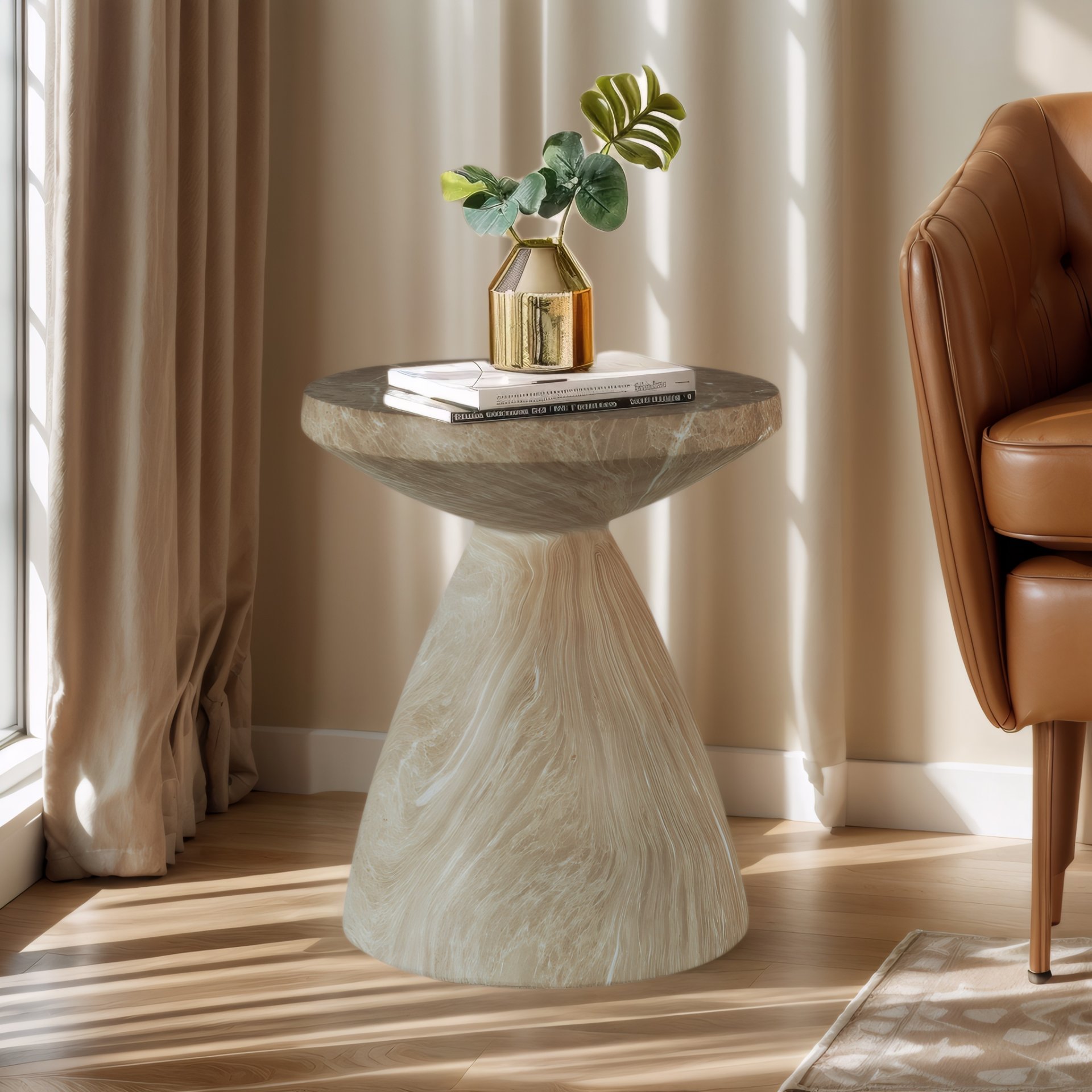 Outdoor Geometric End Table - Marble - Image 8