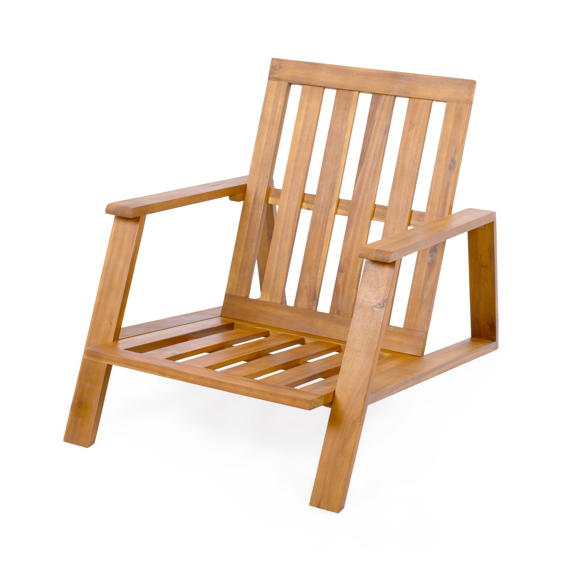 Outdoor Patio Lounge Chair - Teak / Beige - Image 11