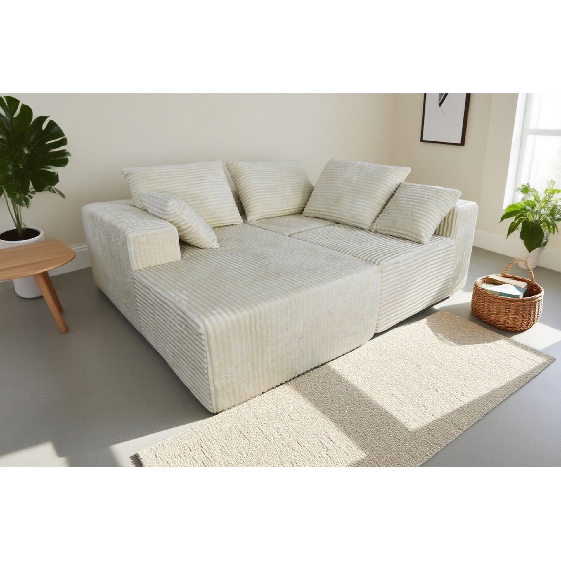 Corner Combination Sofa Sectional Couch, Modular Design For Flexible Living Spaces - Beige - Image 16