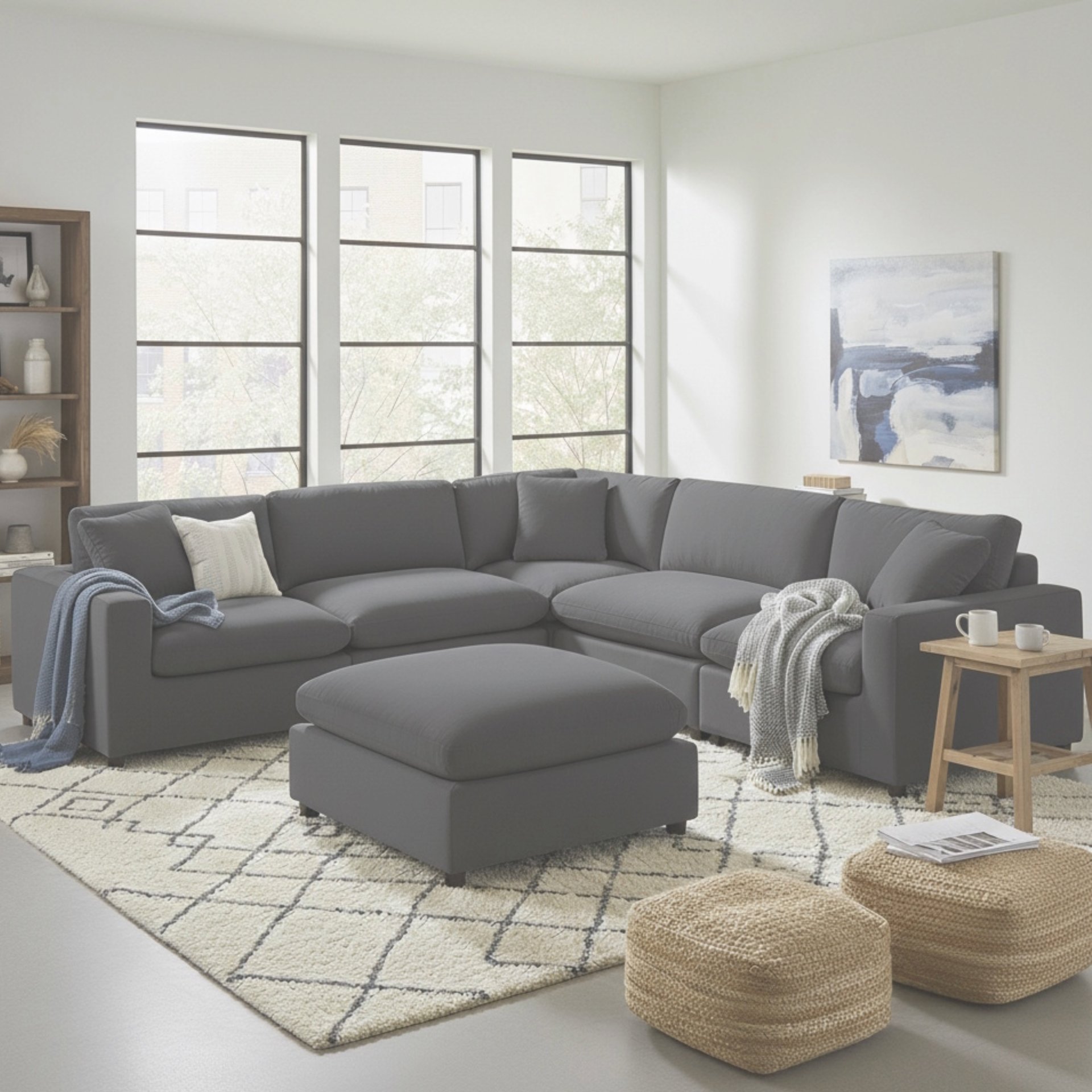 Caylie - Modular 6 Piece Sectional - Charcoal - Image 2