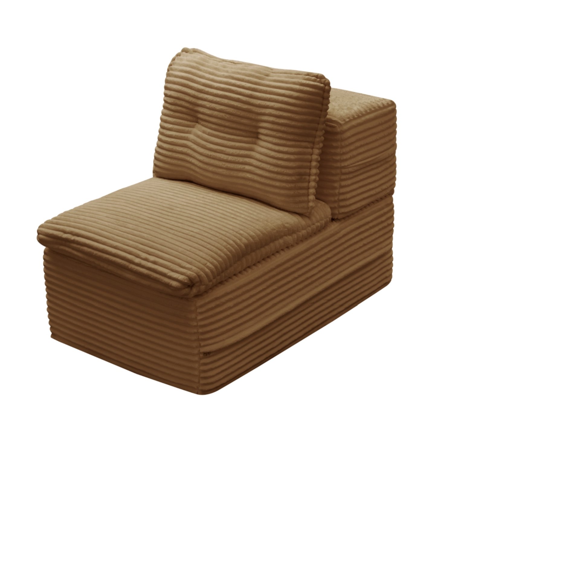 Multi Functional Sectional Sofa Bed With Independent Chaise Lounge And Functional Blanket - Camel - Image 11