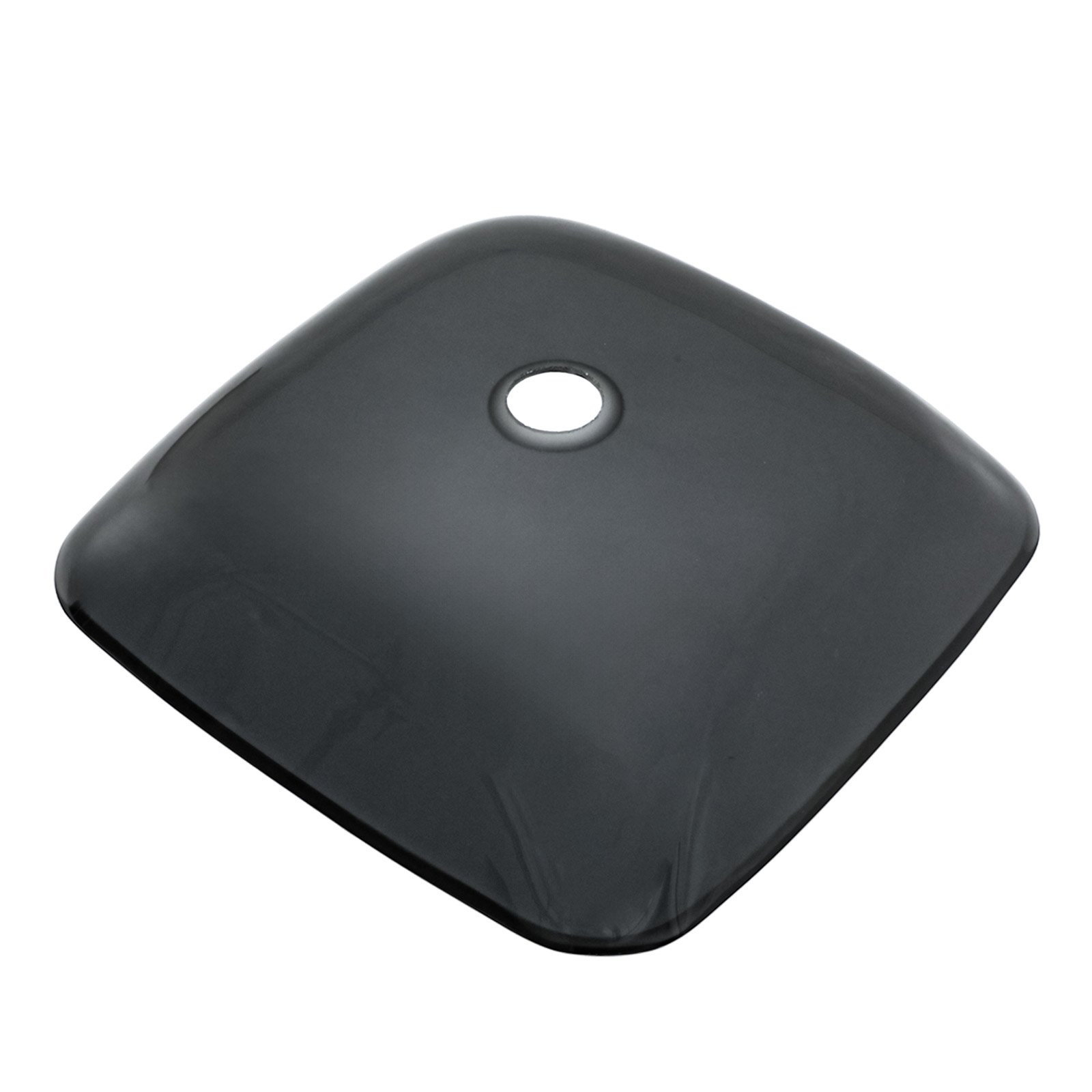 Square Vessel Sink For Bathroom, Above Counter Design With Pop Up Drain, Smooth Rounded Edges - Gray - Image 7