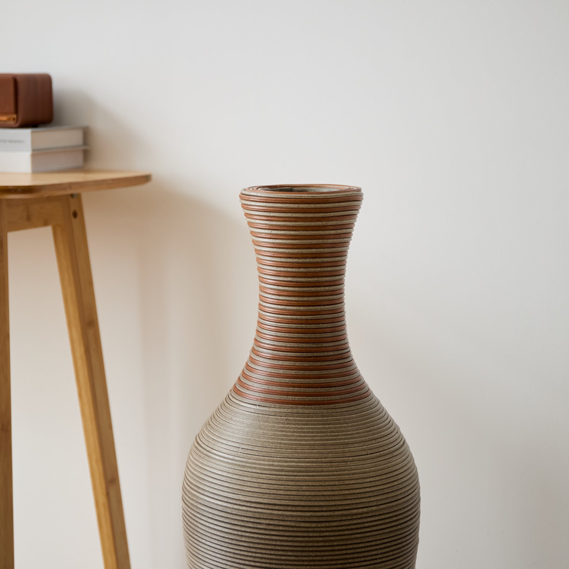Tall Vase - Brown Decorative Floor Vase, Classic Neat Floor Vase Tall Freestanding Flower Holder, Artificial Rattan Vase, Floor Vase, Flower Holder For Home Decor - Gray - Image 19