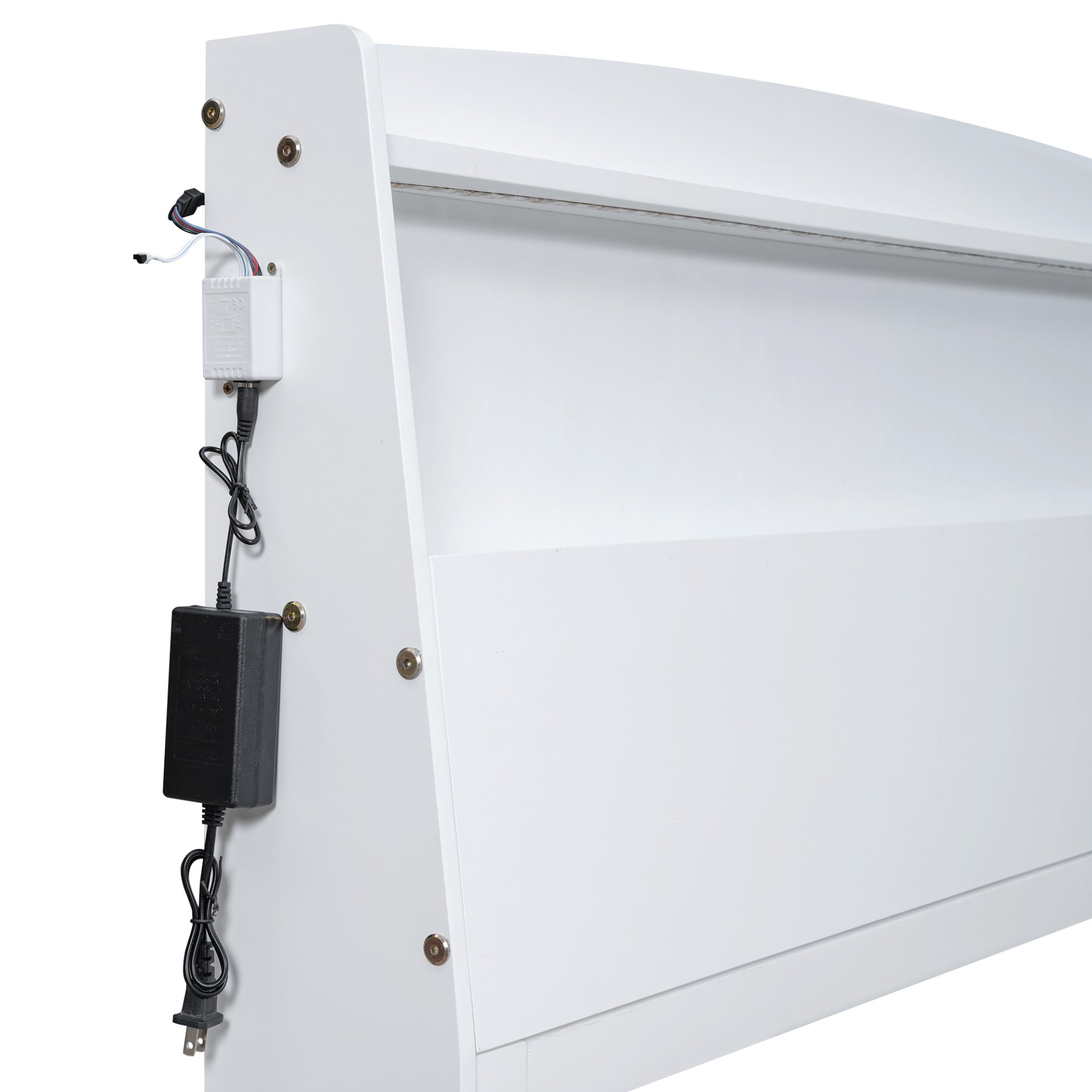 Full Size Platform Bed With Storage LED Headboard, Twin Trundle And 3 Drawers - White - Image 8